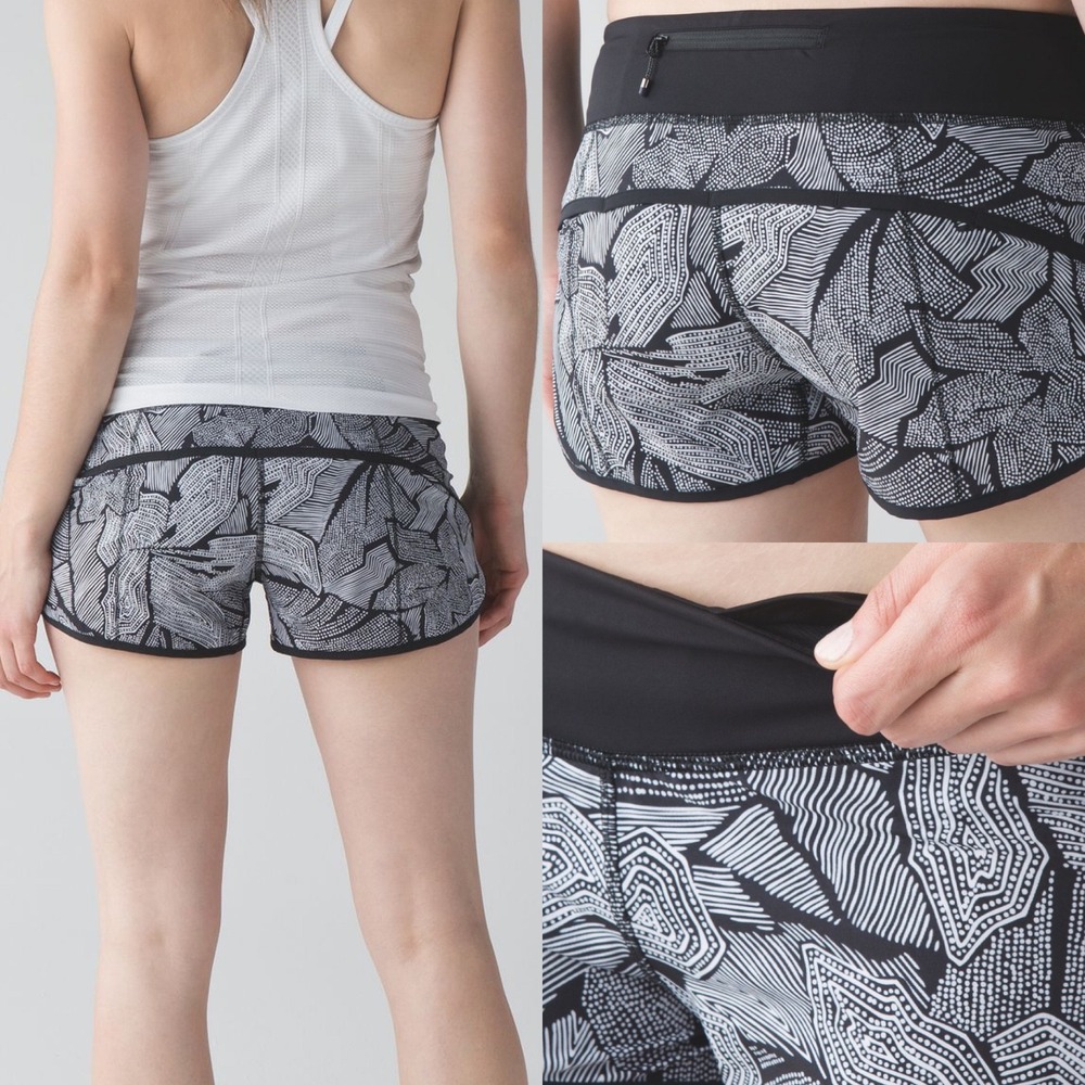 Lululemon Speed Shorts Dottie Tribe Womens Size 8 Lined Running‎ Active W7A19S